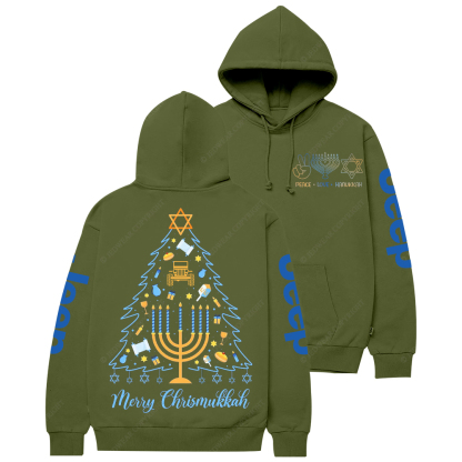 Merry Chrismukkah Jewish Holiday Hanukkah Religious Jp Casual Hoodie