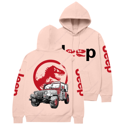 Dinosaur On The Back Of An Off-Road Vehicle Jp Casual Hoodie