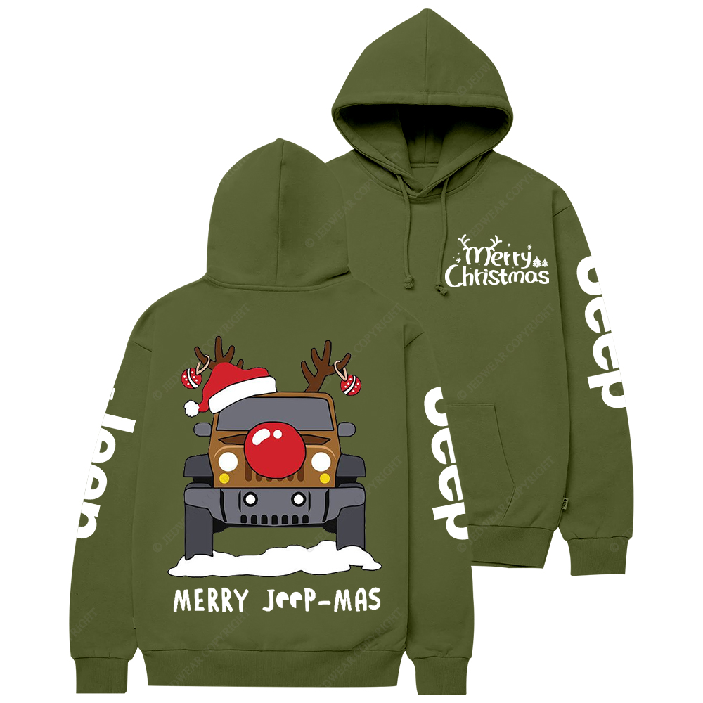 Merry Christmas Funny Reindeer Driving Jp Casual Hoodie