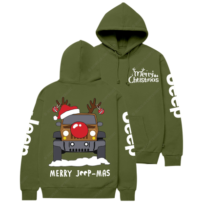 Merry Christmas Funny Reindeer Driving Jp Casual Hoodie