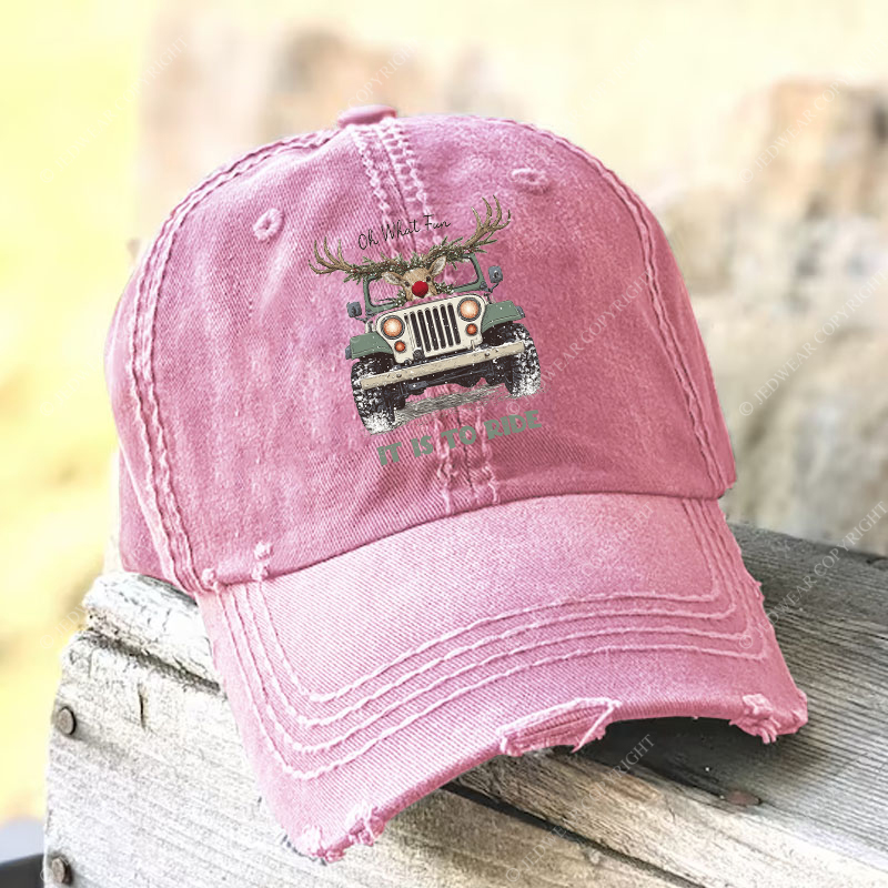 Oh What Fun It Is To Ride Merry Christmas Jp Baseball Cap