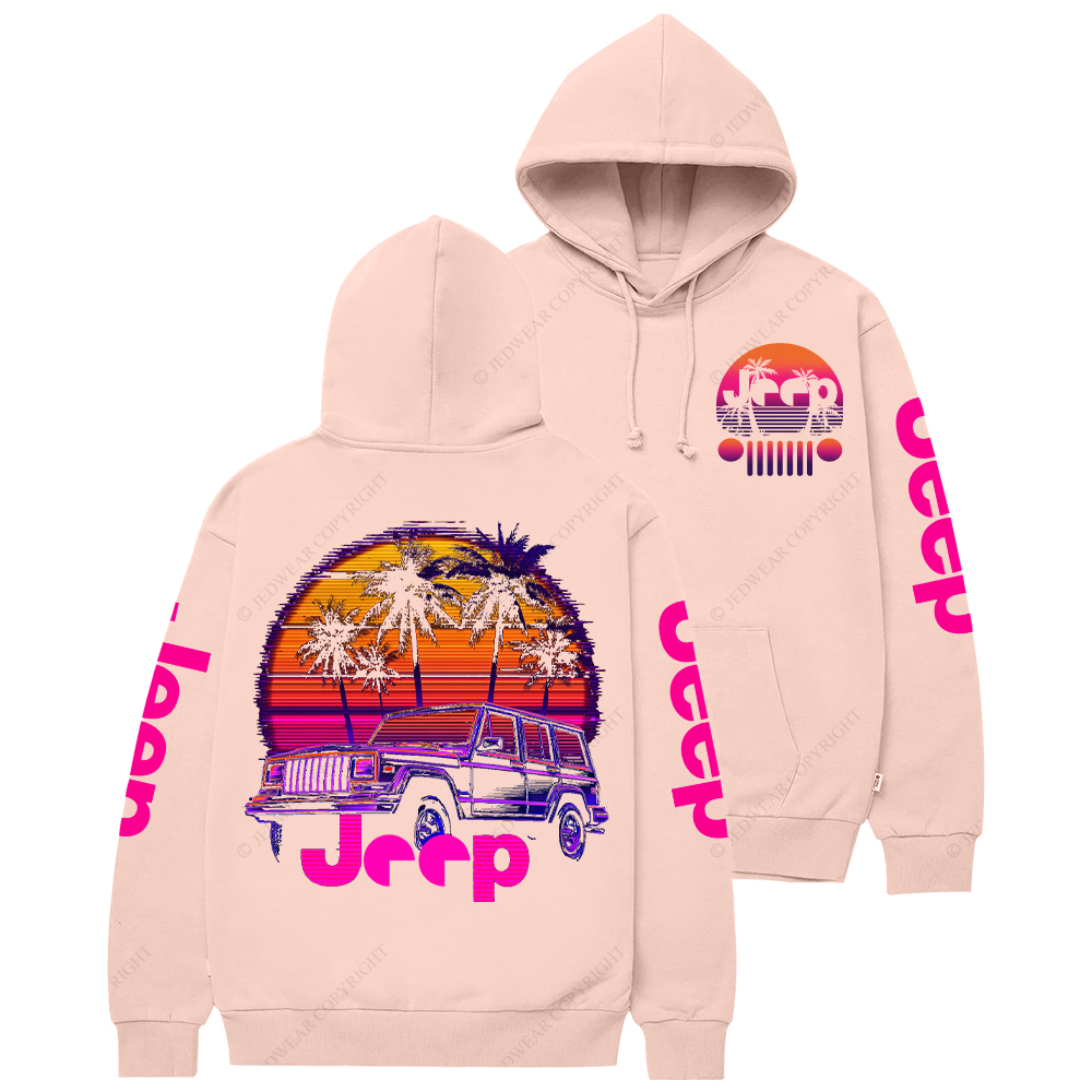 Palm Trees Beach Jp Casual Hoodie