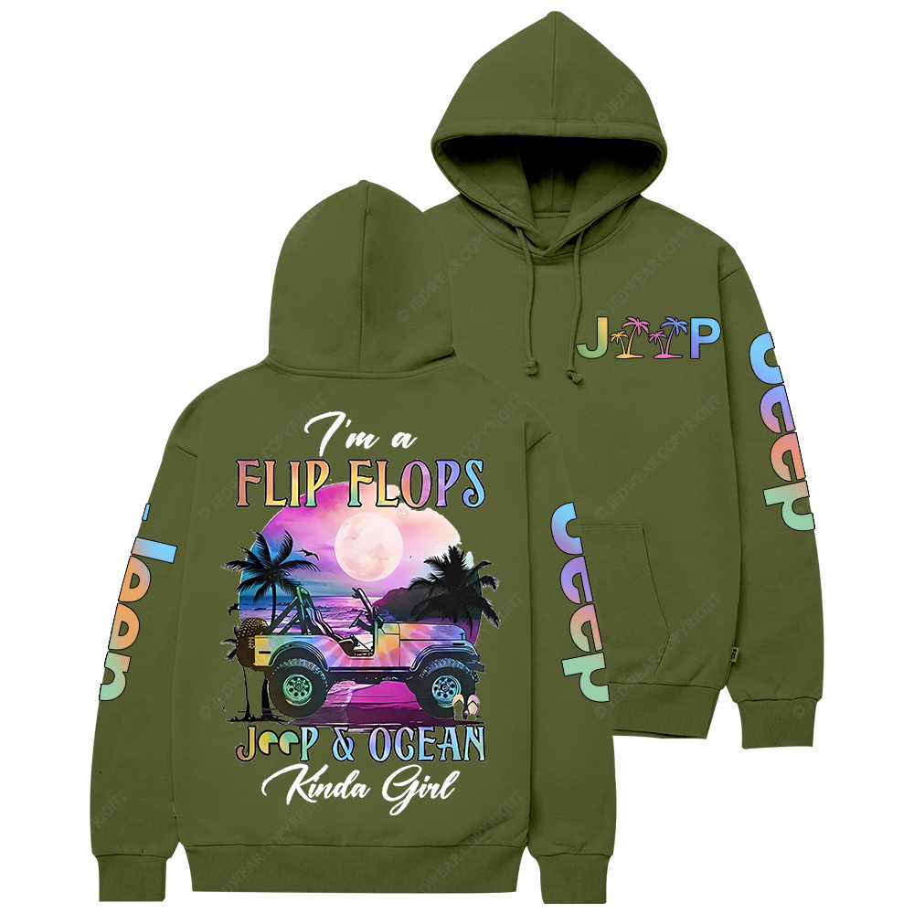 I'm A Flip Flops Car Ocean Kinga Girl Jp Casual Hoodie