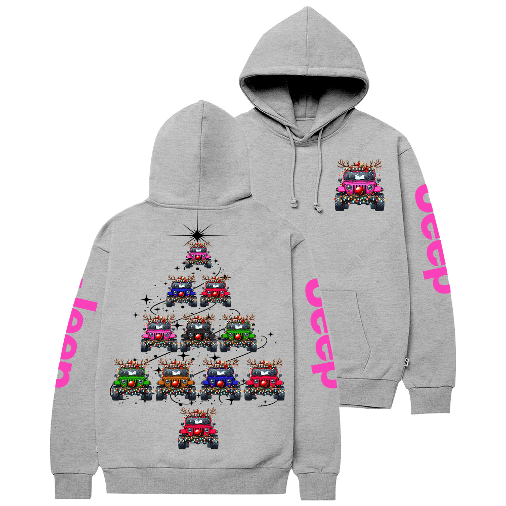 Colorful Lights Merry Christmas Tree Jp Casual Hoodie