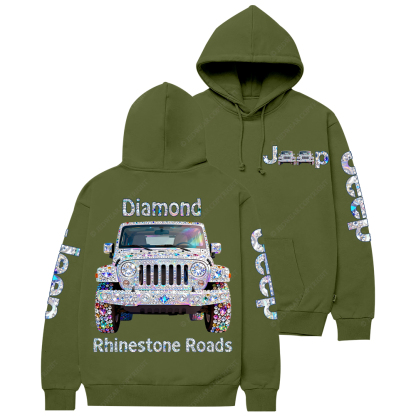 Bling Rhinestone Roads Diamond Jp Casual Hoodie