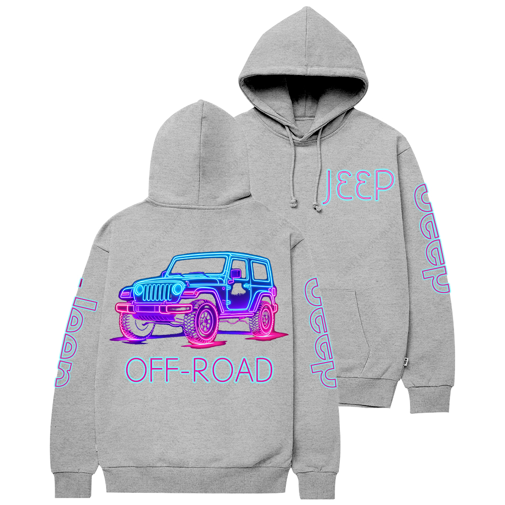The Design With Neon Lines Outlining The Silhouette Of A Jp Casual Hoodie