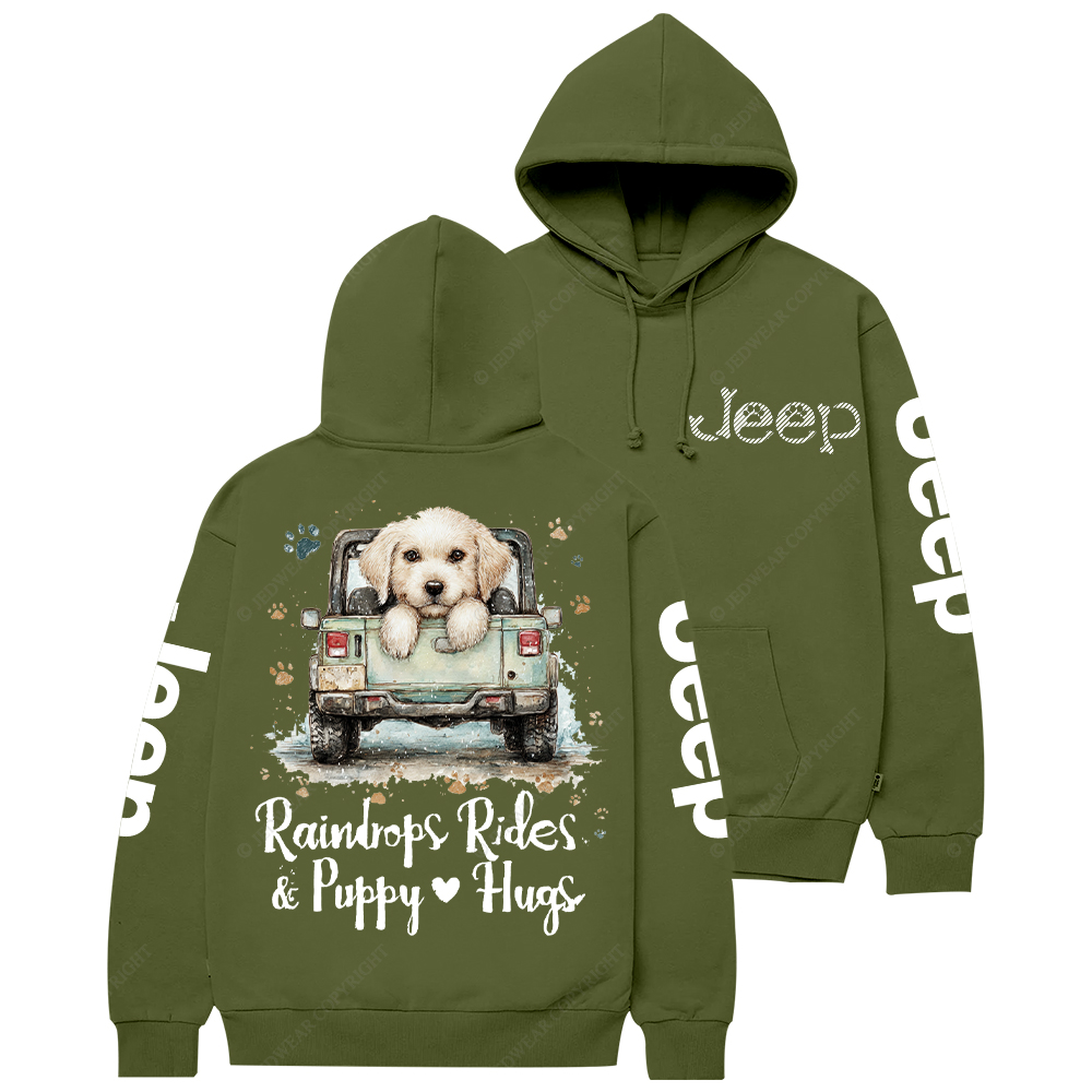 Raindrops Rides Puppy Hugs Jp Casual Hoodie