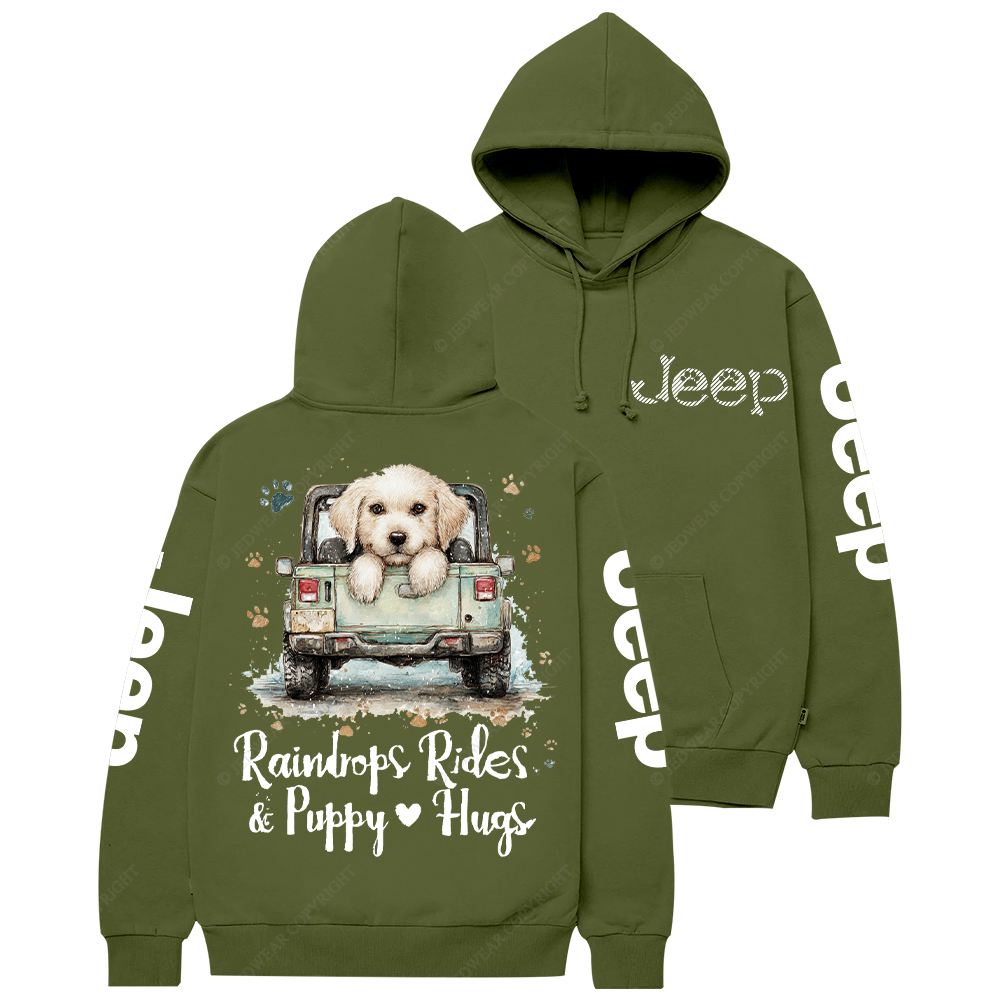Raindrops Rides Puppy Hugs Jp Casual Hoodie