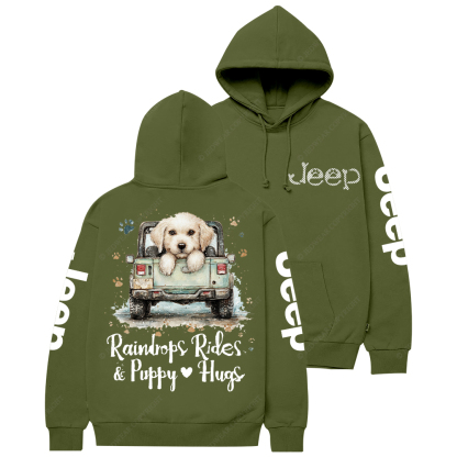 Raindrops Rides Puppy Hugs Jp Casual Hoodie