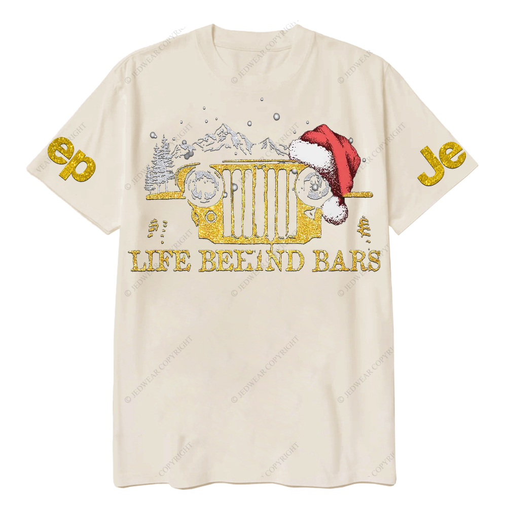 Life Beeind Bars Santa Hat Merry Christmas Jp T-Shirt
