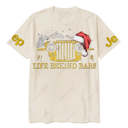 Life Beeind Bars Santa Hat Merry Christmas Jp T-Shirt