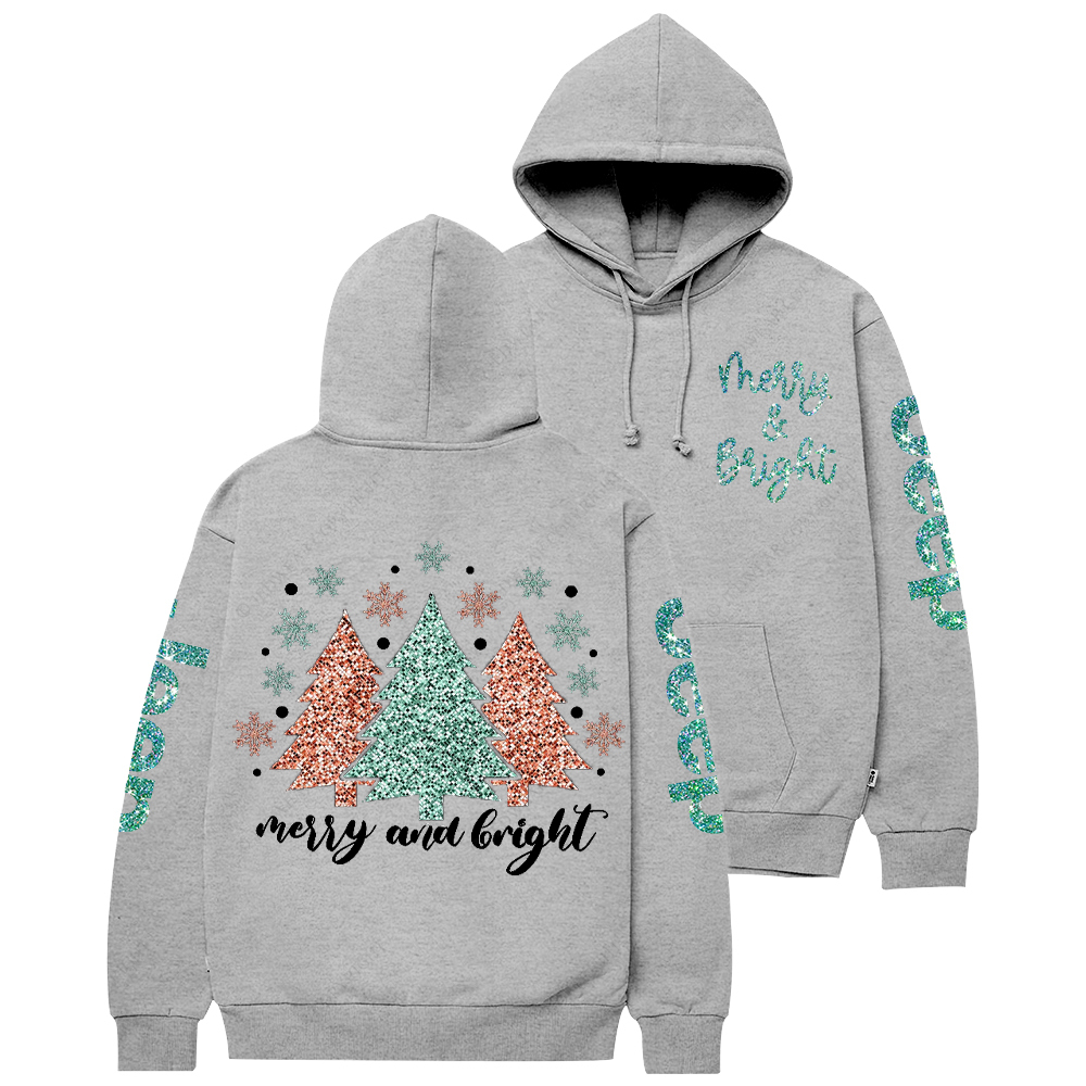 Cute Merry And Bright Christmas Tree Jp Casual Hoodie