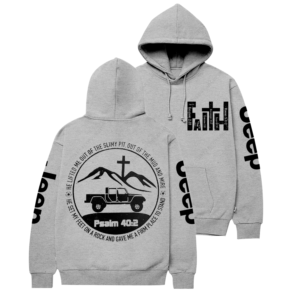 Religion The Lifted Me Out Of The Slimy Pit Psalm 40:2 Jp Casual Hoodie