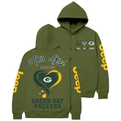This Girl Loves Her Green Bay Packers Football  Jp Casual Hoodie