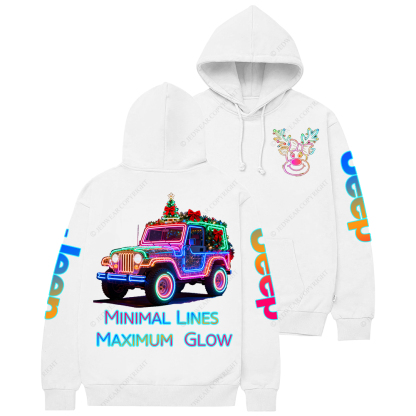 Minimal Lines Maximum Glow Neon Line Jp Casual Hoodie