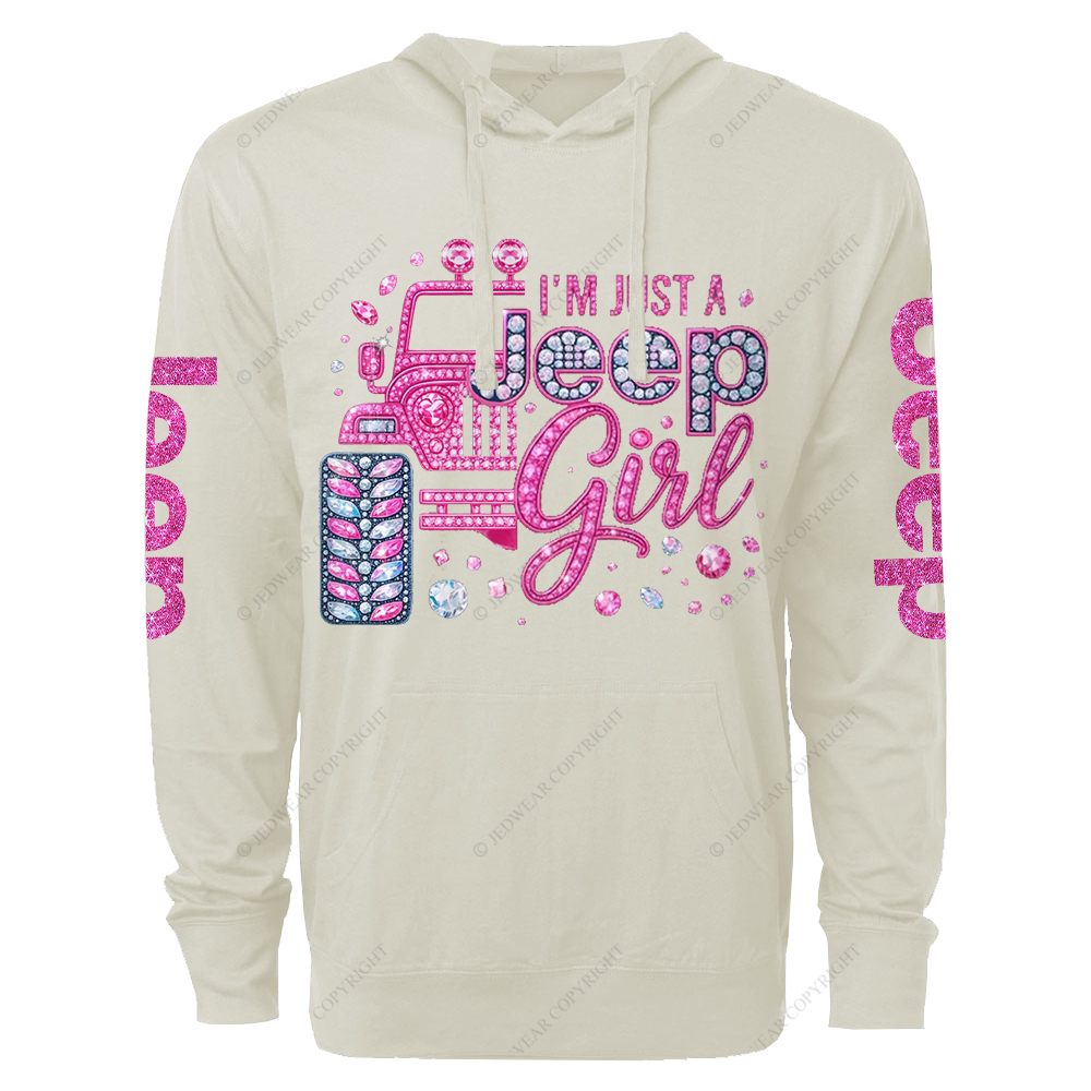 Rhinestone Pink Bling Car Jp Oversized Lightweight Hoodie   