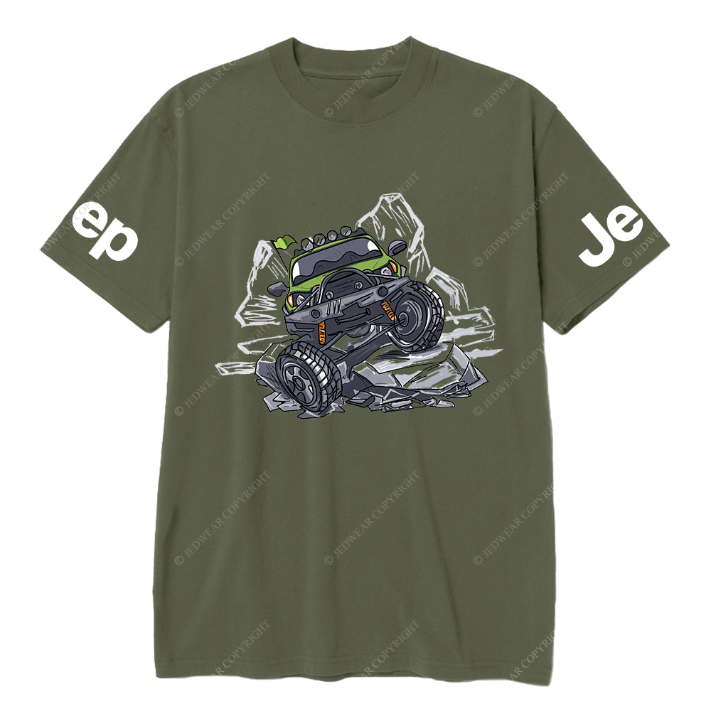 Off-Road Vehicle Driving Hard On Mountain Road Jp T-Shirt