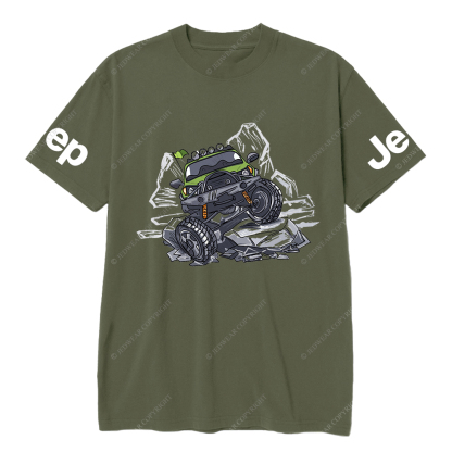 Off-Road Vehicle Driving Hard On Mountain Road Jp T-Shirt
