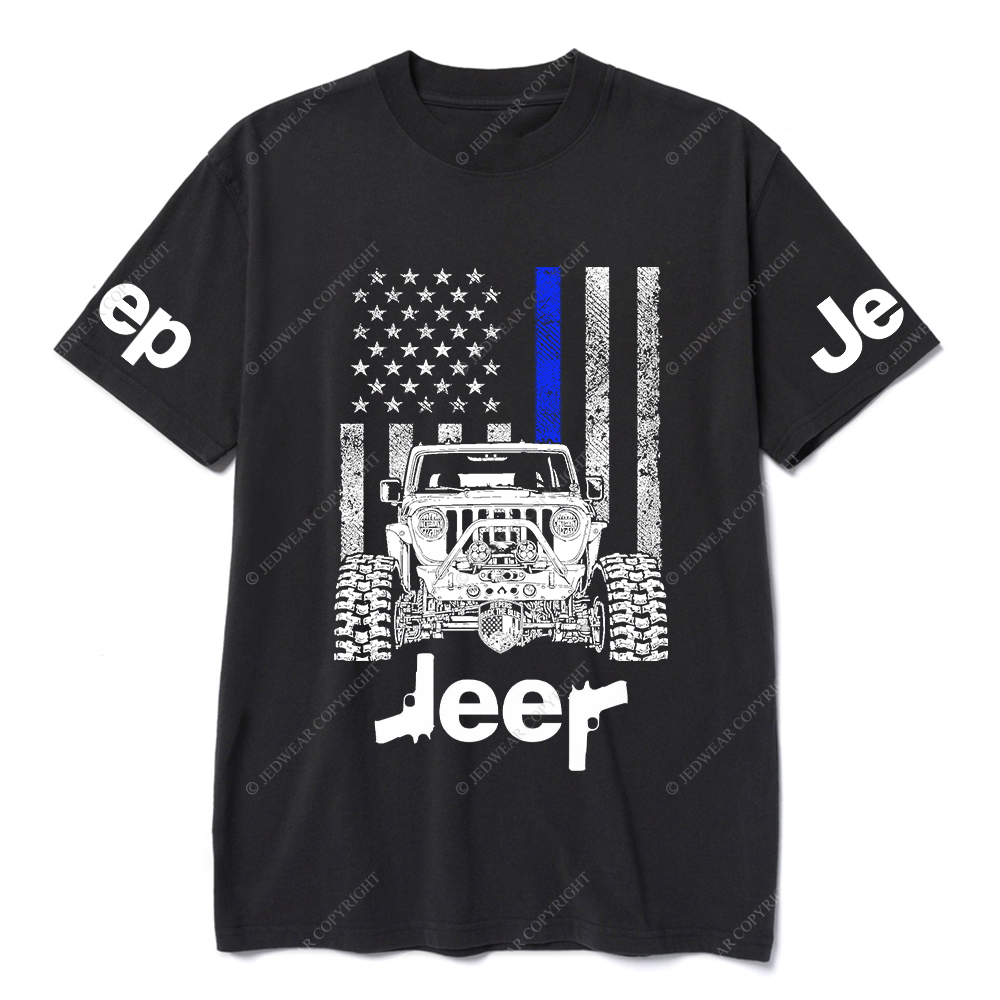 American Flag Policeman Gun Police Badge Jp T-Shirt
