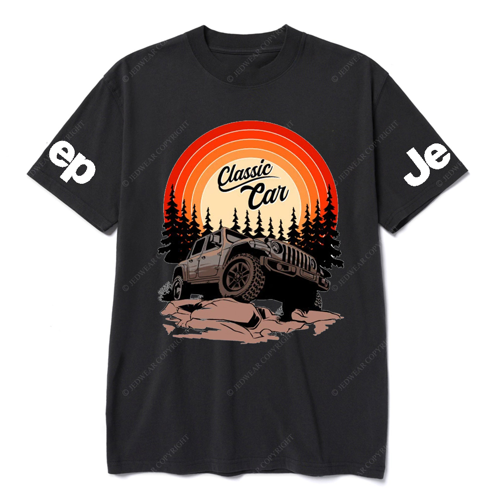 Classic Car And Tree Silhouette JP T-shirt