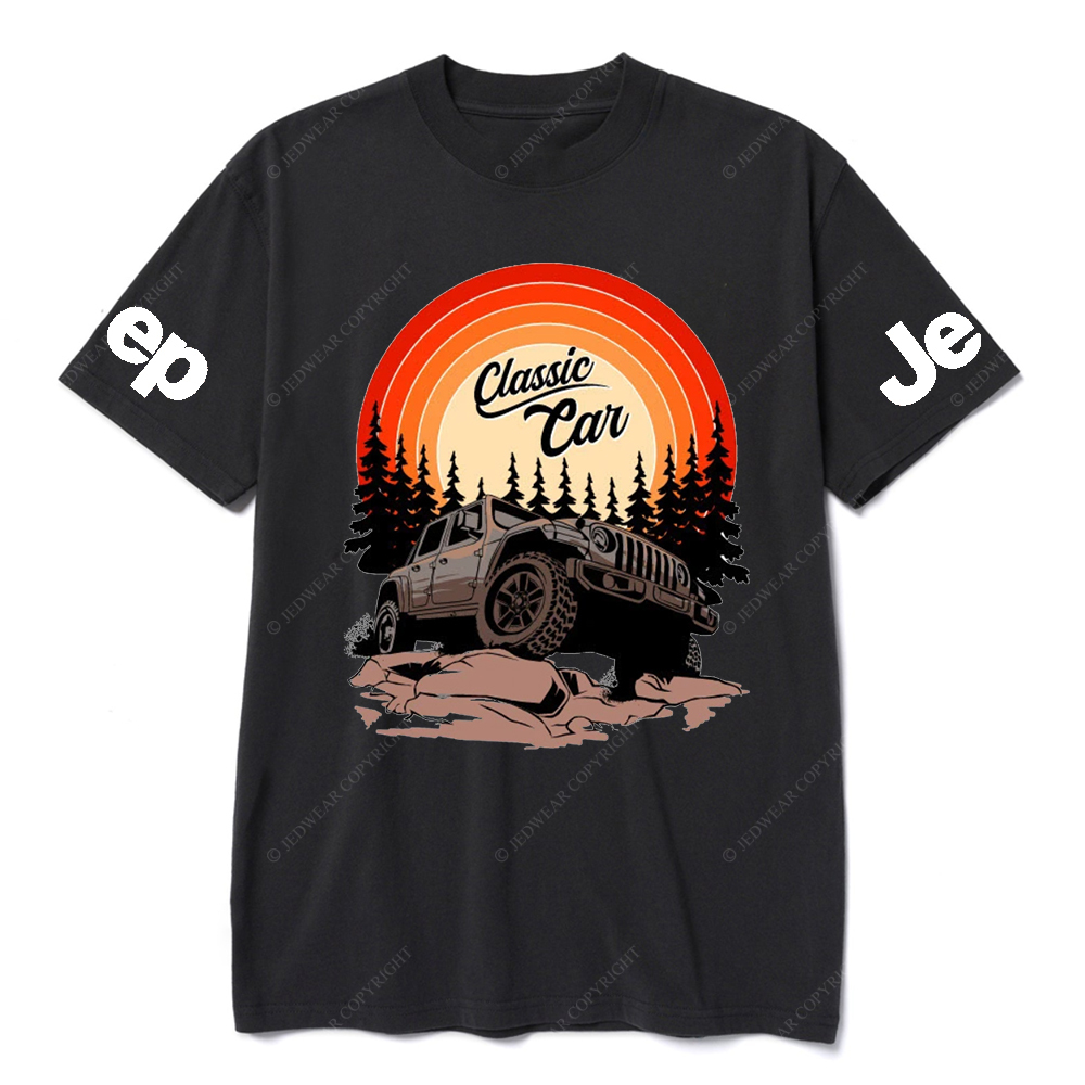 Classic Car And Tree Silhouette JP T-shirt