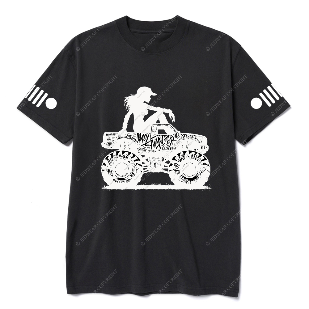 A Cool Girl Sitting On An Off-Road Vehicle Jp T-Shirt
