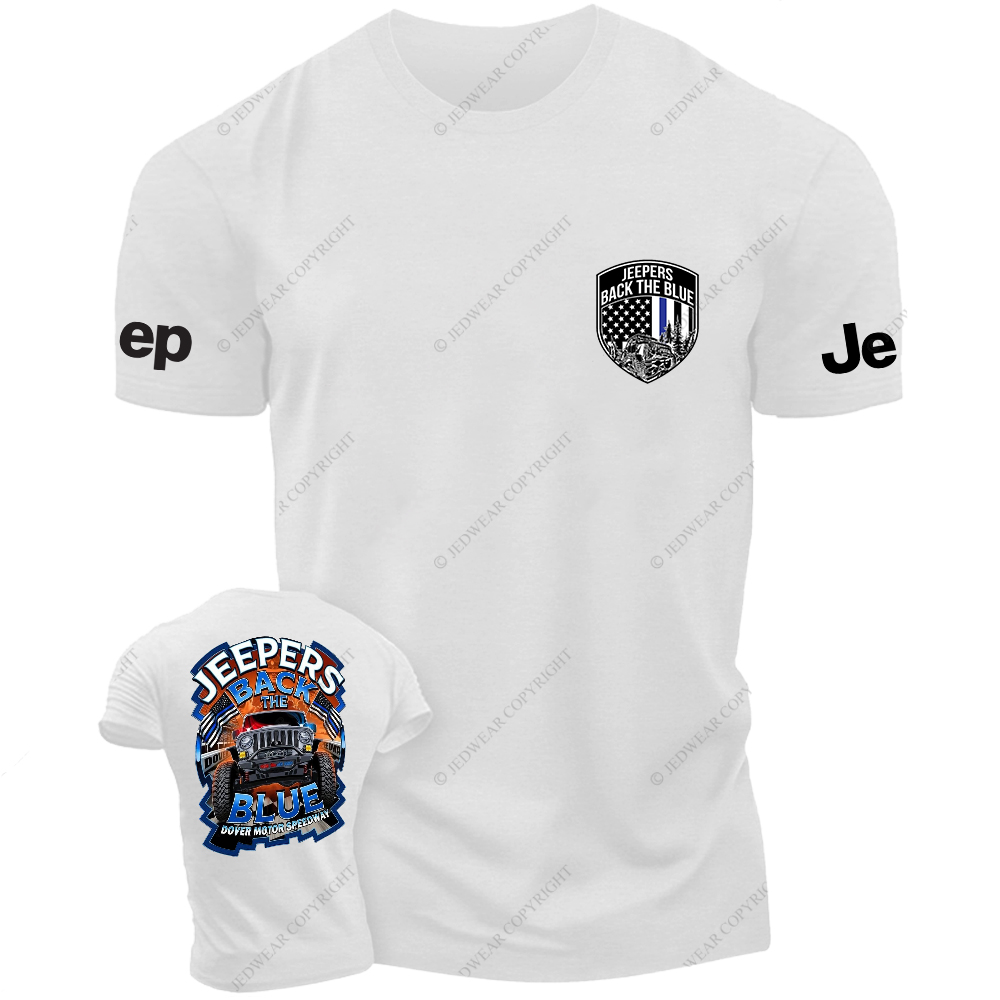Policeman Jeepers Back The Blue  Dover Motor Speedway Jp T-Shirt