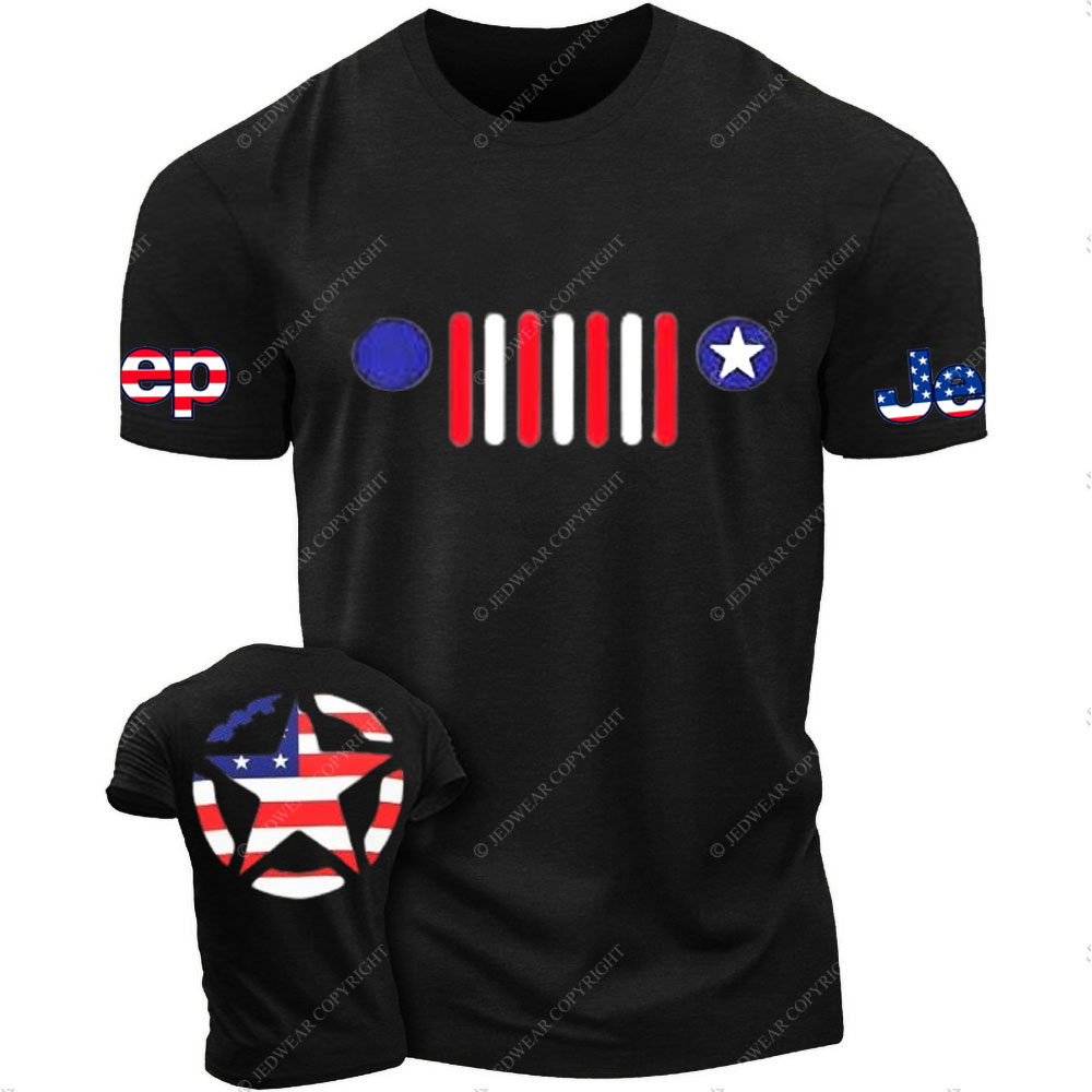 US Flag Jp Grille and Star T-Shirt