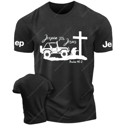 Jeepers For Jesus Religion Psalm Repent Jp T-Shirt