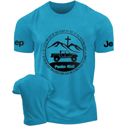 Religion The Lifted Me Out Of The Slimy Pit Psalm 40:2 Jp T-Shirt