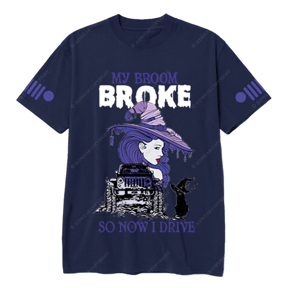 My Broom Broke So Now I Drive Skull  Jp T-Shirt