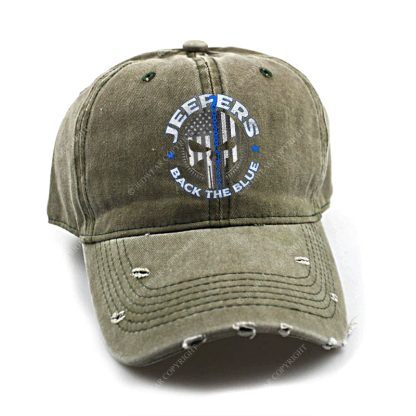 Policeman Jp Back The Blue Police Skull  Jp Baseball Cap