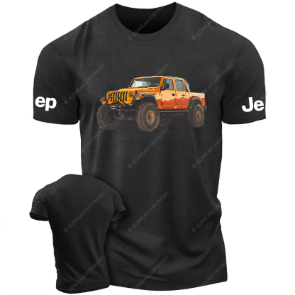 Truck Driving On The Road Oil Painting Style Jp T-Shirt