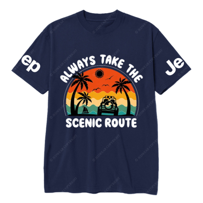 Duck Jp Beach Always Take The Scenic Route  T-Shirt