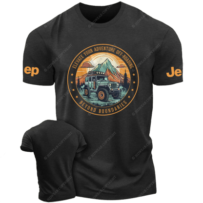 Cartoon Funny Elevate Your Adventure Off-Road Beyond Boundaries Jp T-Shirt