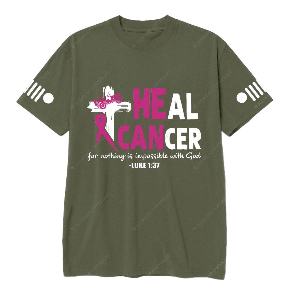 Breast Cancer Heal Cancer For Nothing Is Impossible With God Luke 1:37 Jp T-Shirt
