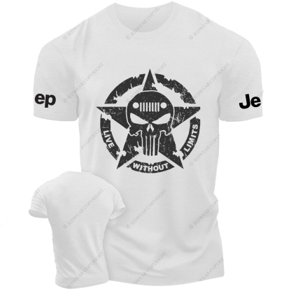 Military Star Skull Live Without Limits Vintage Style Jp T-Shirt