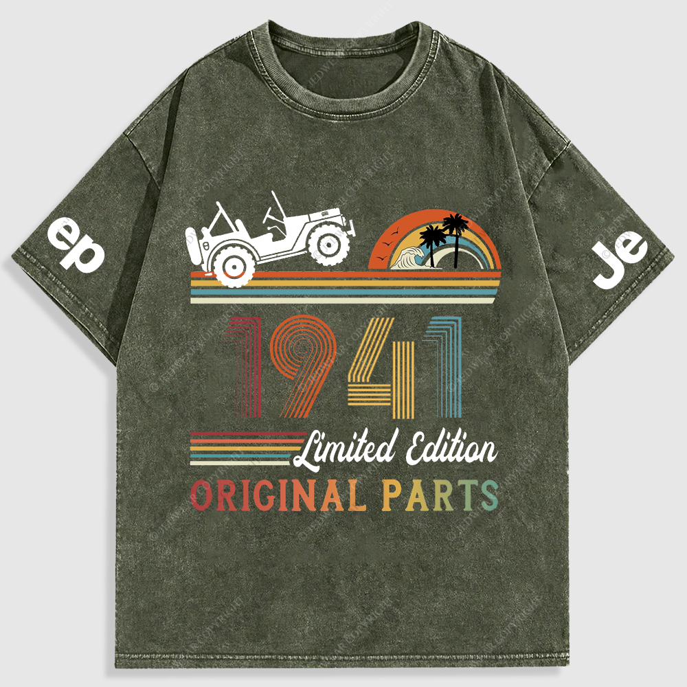 Original Parts  Limited Edition  Waves Coconut Tree Washed T-Shirt