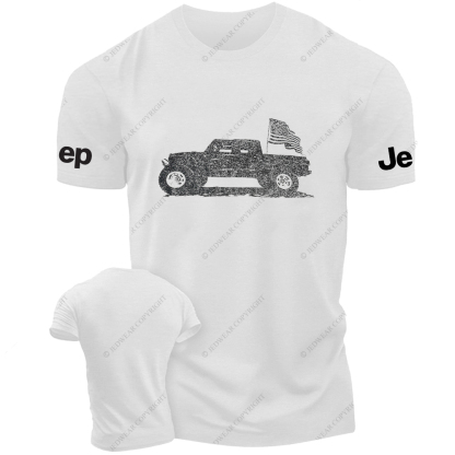 American Flag Truck Vintage Style Jp T-Shirt