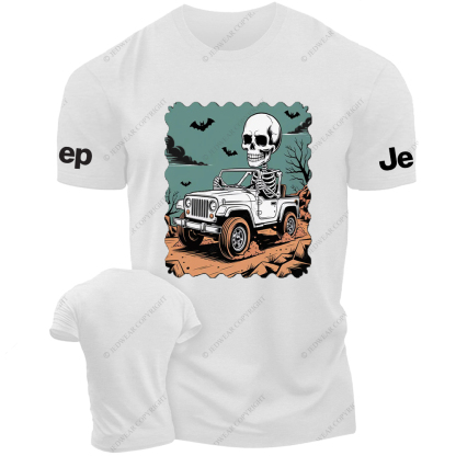 Skull Driving A Car Bat Mountain Road Jp T-Shirt