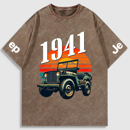 Jp Sunset 4X4 Cars Washed T-Shirt