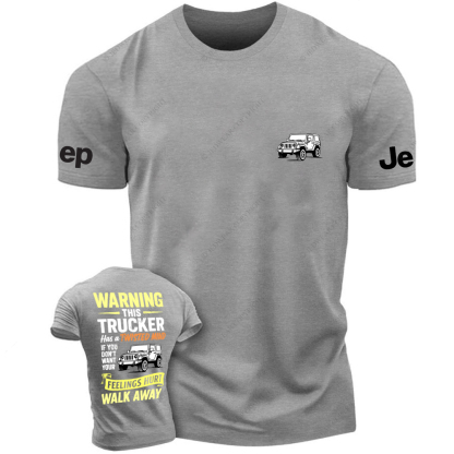 Warning Twisted Mind Trucker Apparel Funny Quote T-Shirt Jp T-Shirt