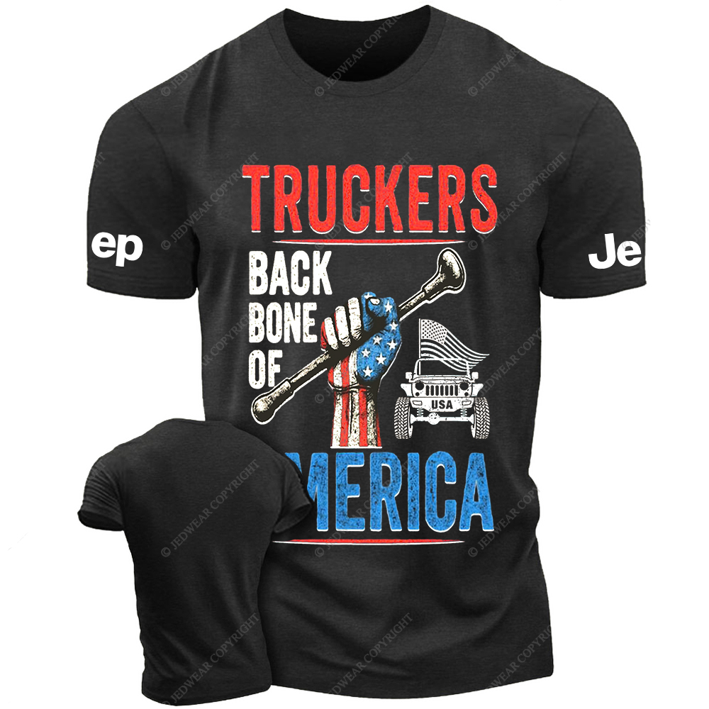 Truckers Backbone Of America Apparel Patriotic Trucking Jp T-Shirt