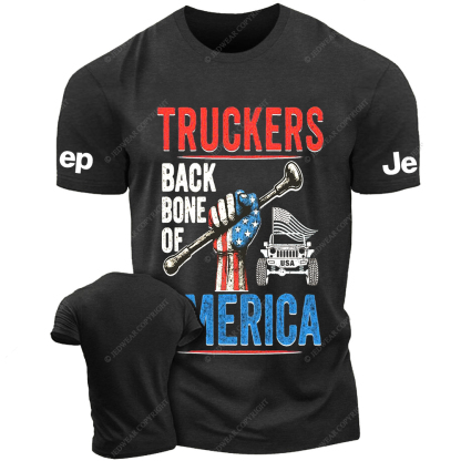 Truckers Backbone Of America Apparel Patriotic Trucking Jp T-Shirt