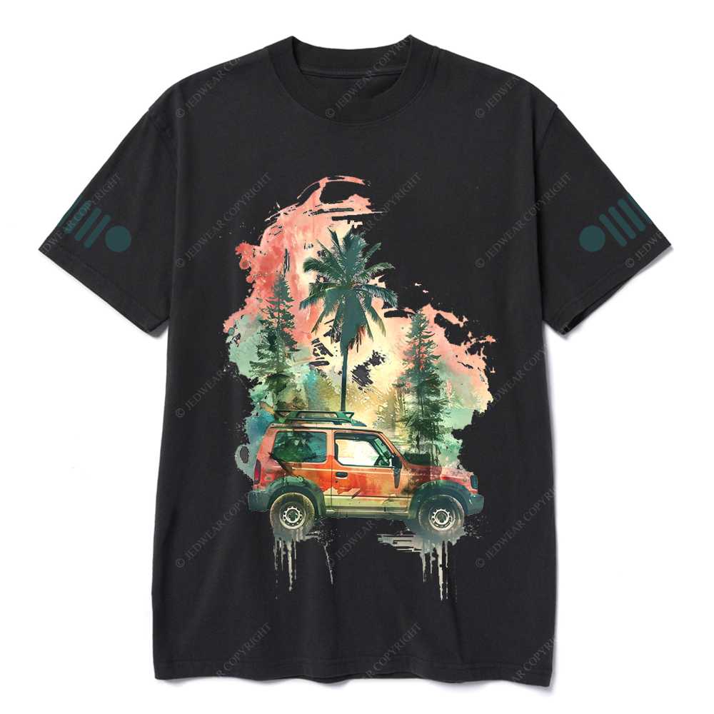 Tree Watercolor And Ink Painting Jp Flag T-shirt