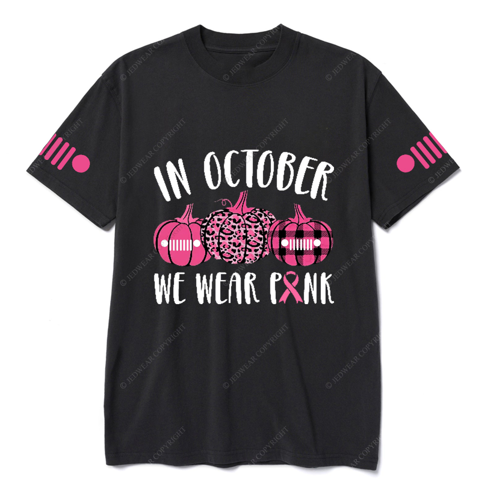 Breast Cancer Awareness In October We Wear Pink Pumpkin Jp T-shirt
