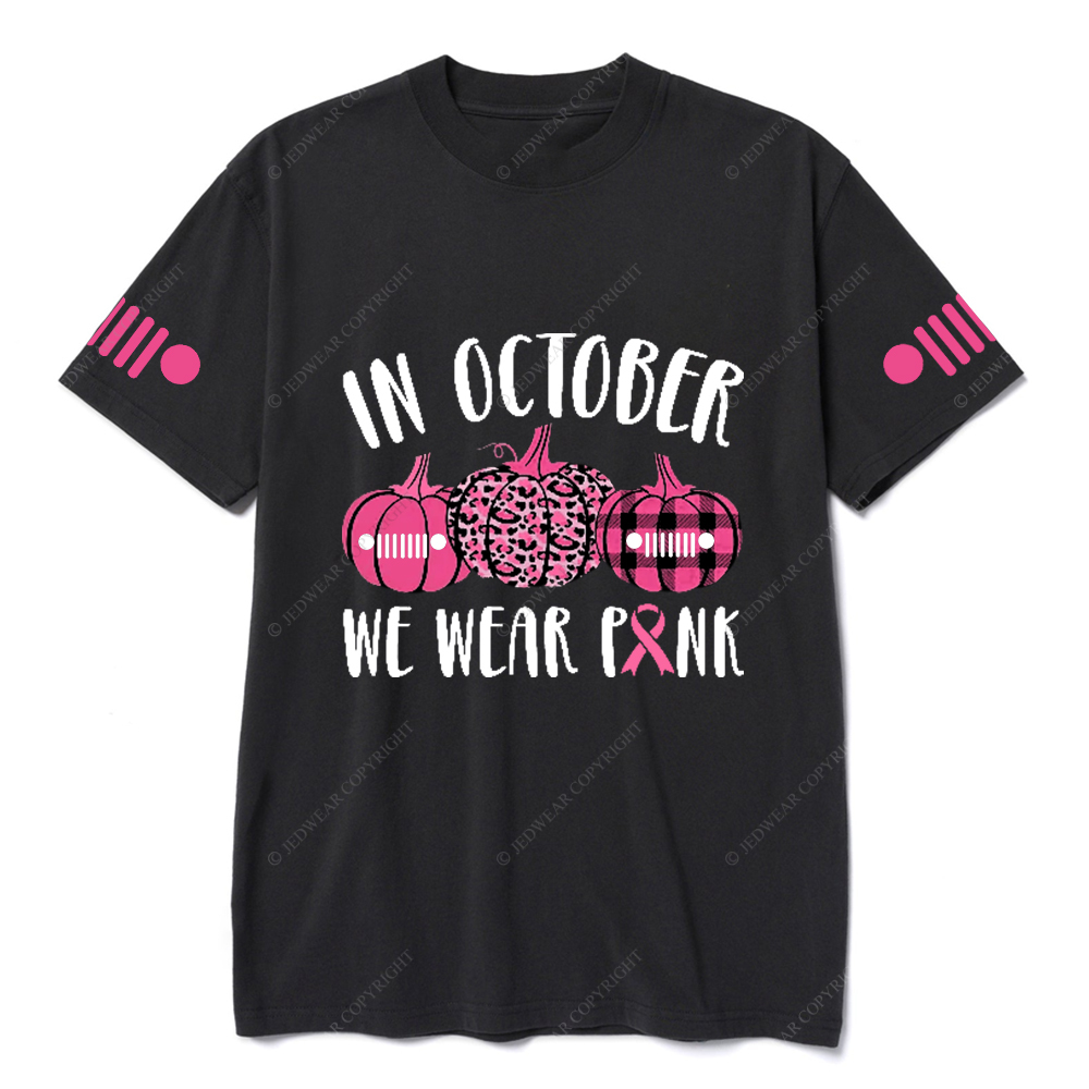 Breast Cancer Awareness In October We Wear Pink Pumpkin Jp T-shirt