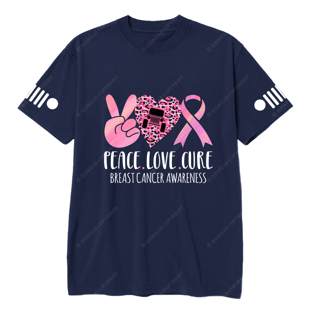 Breast Cancer Awareness Peace Love Cure Jp T-shirt