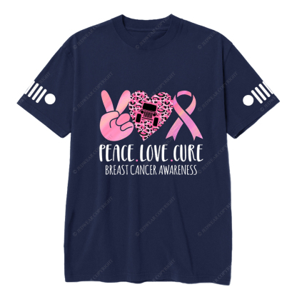 Breast Cancer Awareness Peace Love Cure Jp T-shirt