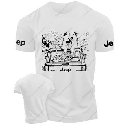 Aventure Awaits Dog Driving A Car Jp T-shirt